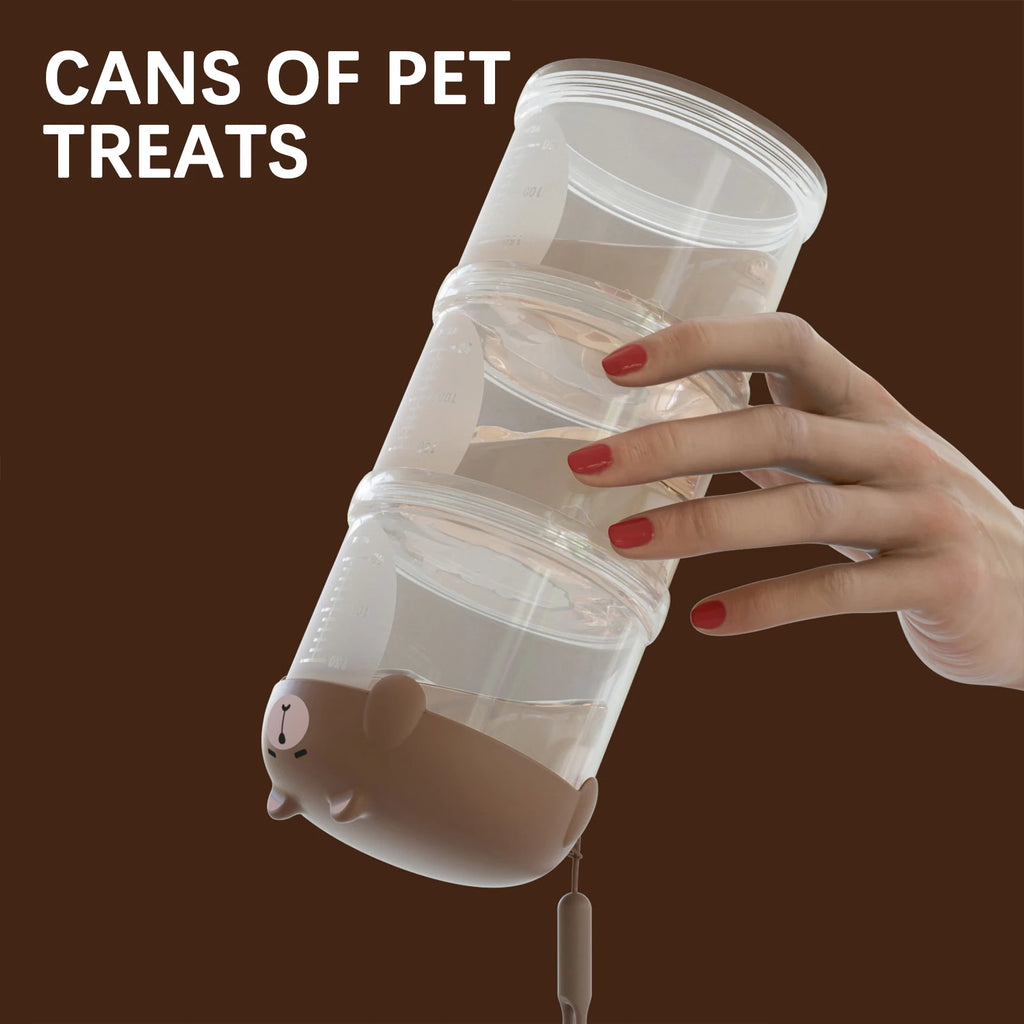 Airtight Outdoor Dog Treat Jar Multi Layers Dog Treat Portable Pet Food Container Stackable Cookie-Jar for Outdoor Walking